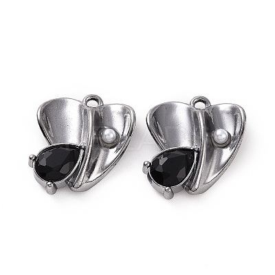 Rack Plating Alloy Glass Pendants FIND-I037-13B-01-1