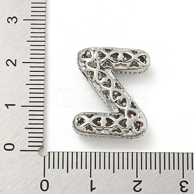 Platinum Plated Brass Micro Pave Cubic Zirconia Pendants KK-L073-001P-Z-1