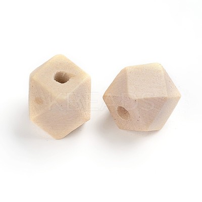 Unfinished Wood Faceted Cube Beads X-WOOD-S650-82-LF-1