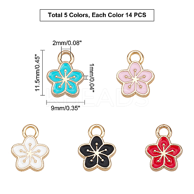 Light Gold Plated Alloy Enamel Charms ENAM-PH0001-52LG-1