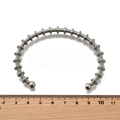 304 Stainless Steel Open Cuff Bangles for Woman BJEW-M113-02P-1