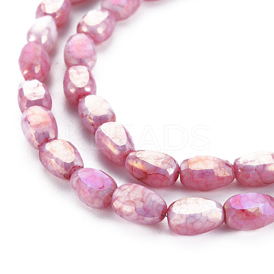 Opaque Baking Paint Crackle Glass Beads Strands EGLA-S174-21H-1