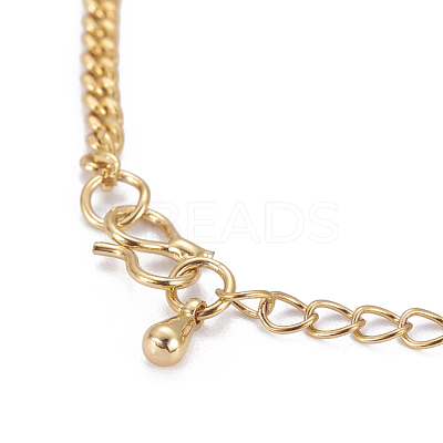 Golden Tone Brass Link Bracelets BJEW-L639-14G-1