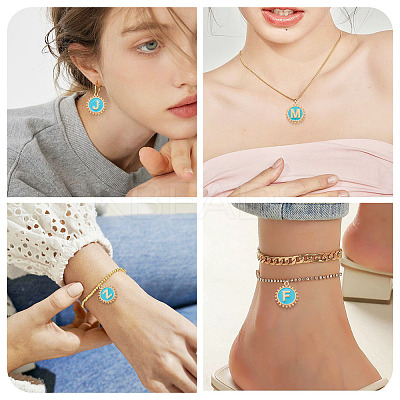 26Pcs Alloy Enamel Pendants ENAM-TA0002-86B-1