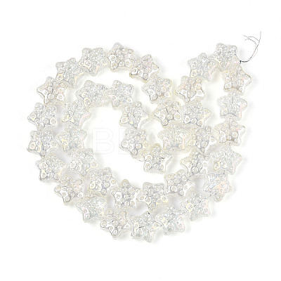 Electroplate Transparent Glass Beads Strands EGLA-N020-02B-1