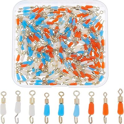 225Pcs 9 Style Brass Fishing Rolling Bearing Connector FIND-FH0003-27-1