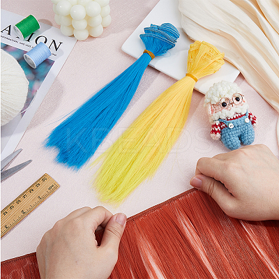8Pcs 8 Colors PP Doll Wig Hair AJEW-FH0005-15-1