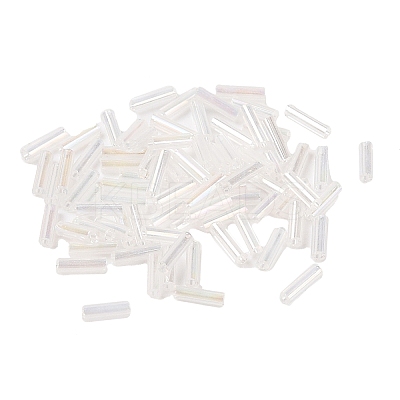 Transparent Colours Rainbow Glass Bugle Beads TSDB6MM161-1