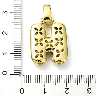 Brass Micro Pave Clear Cubic Zirconia Pendants KK-M279-01G-H-1