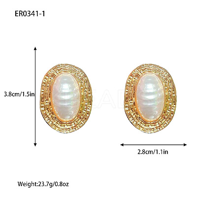 Alloy & Plastic Pearl Stud Earrings WGEF248-01-1