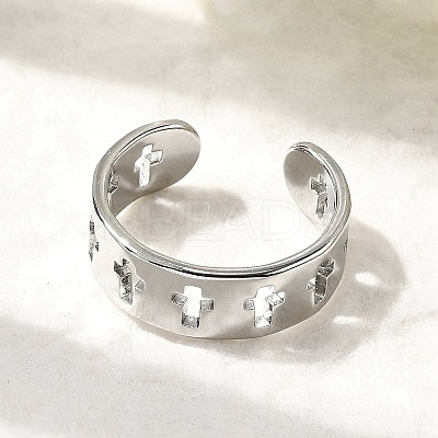 304 Stainless Steel Cuff Rings for Women RJEW-A077-02P-1