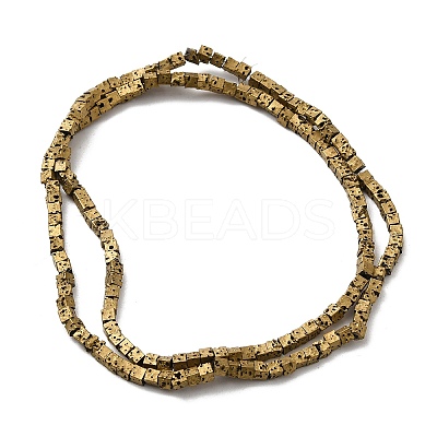 Electroplated Natural Lava Rock Beads Strands G-Q1009-B01-02D-1