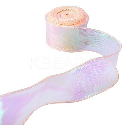 5 Rolls Flat Rainbow Color Organza Ribbon OCOR-CY0003-29B-1