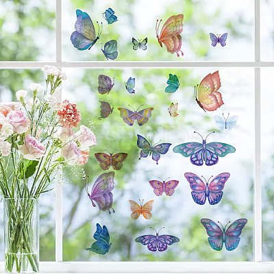 16 Sheets 8 Styles Waterproof PVC Wall Stickers DIY-WH0345-016-1