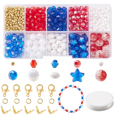 DIY Independence Day Bracelet Necklace Making Kit DIY-FS0004-89-1