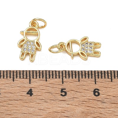 Brass Micro Pave Clear Cubic Zirconia Pendants CU-CBA9AFC-01G-13-1