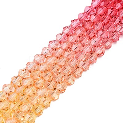 Gradient Color Baking Paint Glass Bead Strands X1-DGLA-A039-T4mm-A03-1