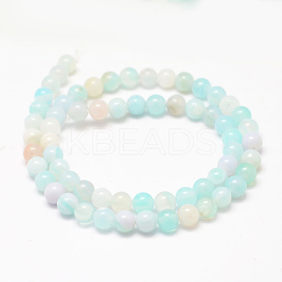 Natural Striped Agate/Banded Agate Bead Strands X-G-K155-A-6mm-04-1