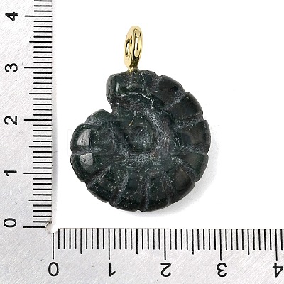 Natural Moss Agate Carved Pendants G-C282-01H-1