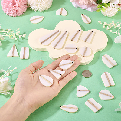 20Pcs 10 Styles Opaque Resin & Wood Pendants Sets RESI-TA0004-63B-1