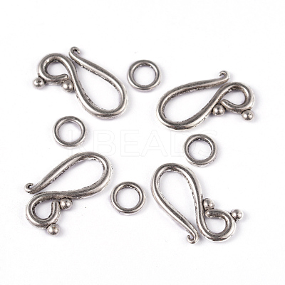 Tibetan Silver Hook and Eye Clasps LS-LF1277Y-1