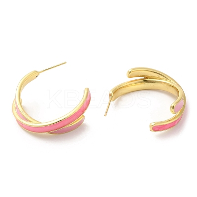 Rack Plating Brass Criss Cross Stud Earrings for Women EJEW-D059-02G-1
