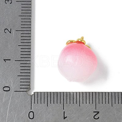 Peach Opaque Resin 3D Fruit Pendants LS-RESI-V002-03B-1