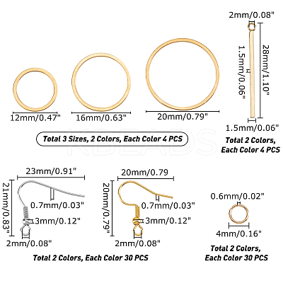 Ring & Bar Drop Earring DIY Making Kit DIY-UN0002-99-1