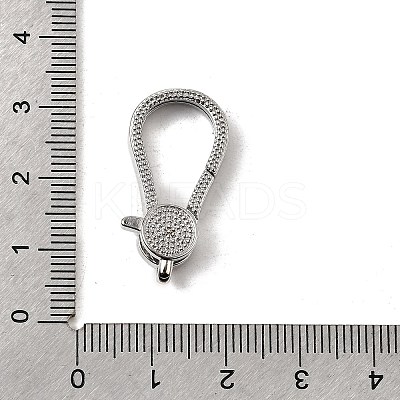 Brass Clear Cubic Zirconia Lobster Claw Clasps KK-Z078-47A-P-1