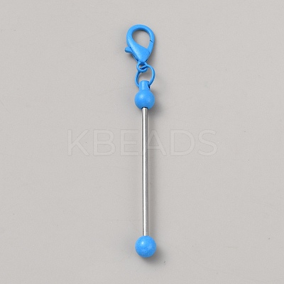 Spray Printed Alloy Bar Beadable Pendant Decorations for Jewelry Making DIY Crafts KEYC-WH0025-684P-05-1