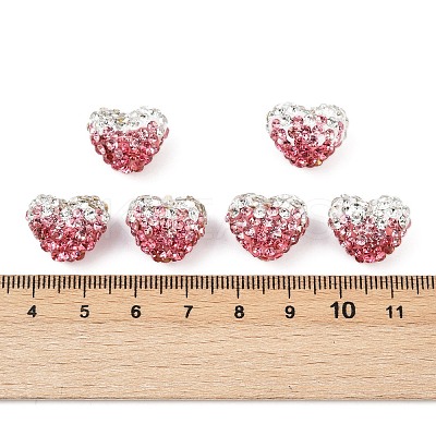 Valentine's Day Gradient Color Polymer Clay Grade A Rhinestone Beads RB-A049-06-1