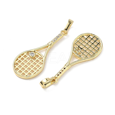 Brass Micro Pave Clear Cubic Zirconia Pendants KK-I476-24G-1