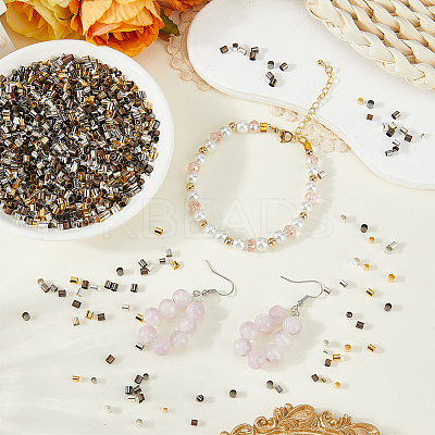 4500Pcs 15 Styles Brass Crimp Beads KK-PA0001-08-1