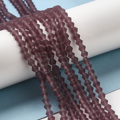 Imitate Austrian Crystal Frosted Glass Beads Strands GLAA-F029-TM4mm-B04-1