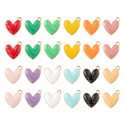 48Pcs Eco-Friendly Zinc Alloy Enamel Pendants FIND-LS0001-09-NR-1