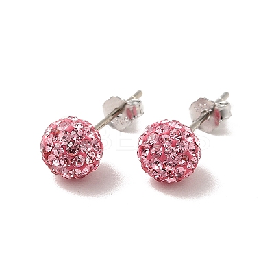 Sexy Valentines Day Gifts for Her 925 Sterling Silver Austrian Crystal Rhinestone Ball Stud Earrings Q286J111-1