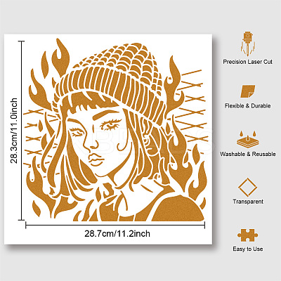 PET Hollow Out Drawing Painting Stencils DIY-WH0405-0070-1