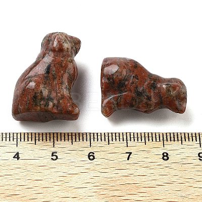 Natural Sesame Jasper Carved Dog Figurines DJEW-L023-A02-1