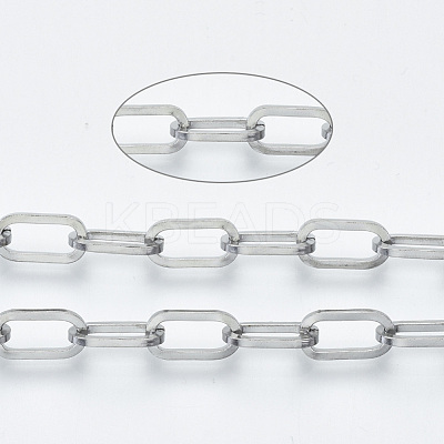 Tarnish Resistant 304 Stainless Steel Paperclip Chains CHS-S001-04B-P-1