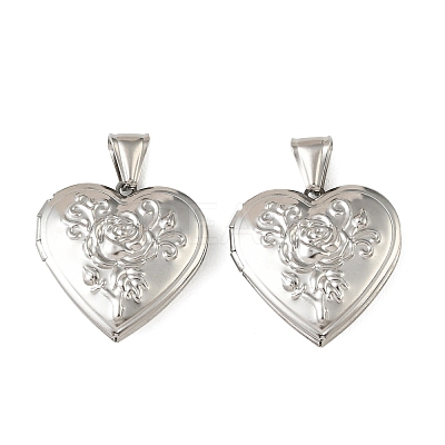 316 Stainless Steel Locket Pendants STAS-K321-13P-1