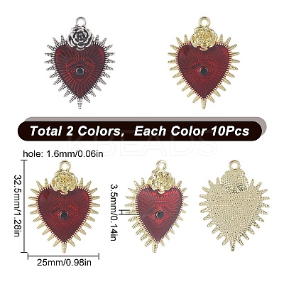20Pcs 2 Colors Alloy Enamel Pendants ENAM-SC0003-84-1