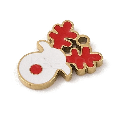 Christmas Theme Ion Plating(IP) 304 Stainless Steel Enamel Pendants STAS-Z083-09G-05-1