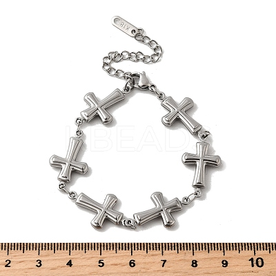 304 Stainless Steel Link Bracelets for Women LS-BJEW-Q041-01B-P-1