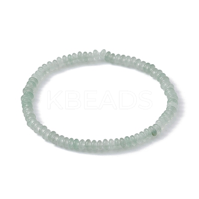 Natural Green Aventurine Rondelle Beaded Stretch Bracelets BJEW-JB09980-02-1