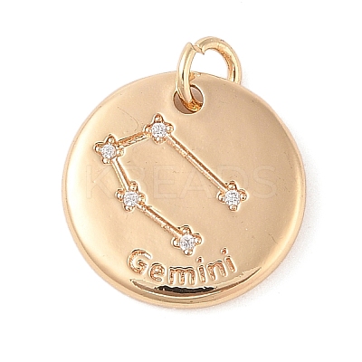 Brass with Clear Cubic Zirconia Pendants KK-N256-24C-G-1