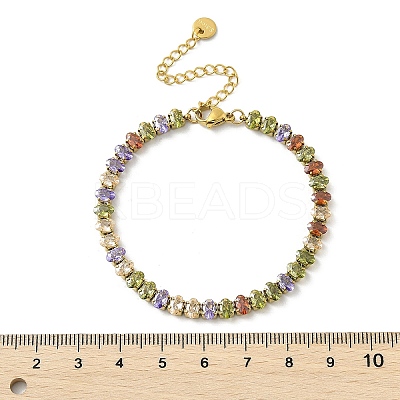304 Stainless Steel Oval Link Chain Bracelets for Women BJEW-P348-01F-G-1