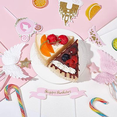 4Pcs 2 Colors Resin Wing & Star Cake Topper DIY-FH0002-91-1