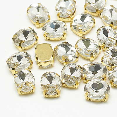Sew on Rhinestone RGLA-T091-10x14mm-01G-1