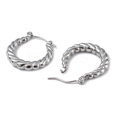Non-Tarnish 304 Stainless Steel Twist Teardrop Hoop Earrings for Women EJEW-I284-10P-1