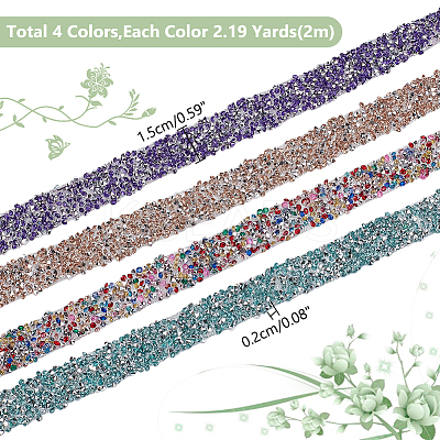 8M 4 Colors Hotfix Rhinestone Trimming DIY-WR0003-67-1